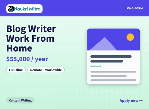 Blog Writer Work From Home