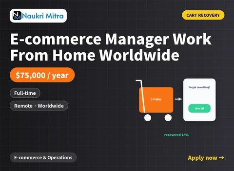 E-commerce Manager Work From Home Worldwide