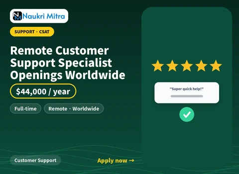 Remote Customer Support Specialist Openings Worldwide