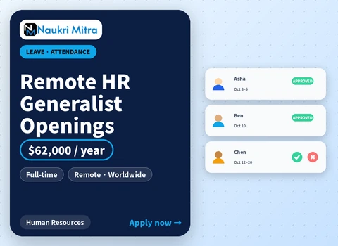 Remote HR Generalist Openings