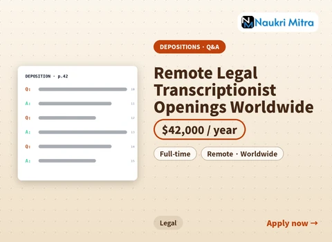 Remote Legal Transcriptionist Openings Worldwide