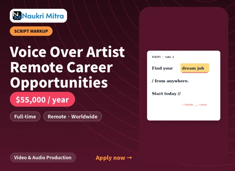 Voice Over Artist Remote Career Opportunities